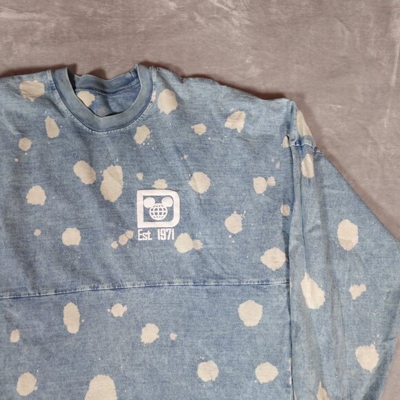 Walt Disney World Denim Style Bleached Spirit Jersey Adult M Oversized Blue - Picture 3 of 9